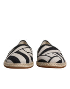 Dolce & Gabbana Black White Stripes Slip On Espadrille Shoes - Eljoys Fashion 