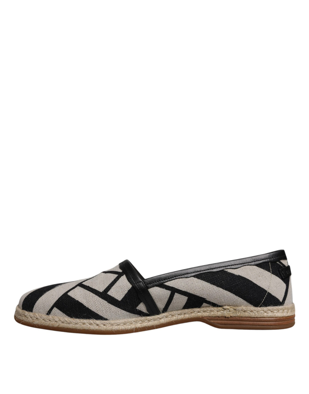 Dolce & Gabbana Black White Stripes Slip On Espadrille Shoes - Eljoys Fashion 