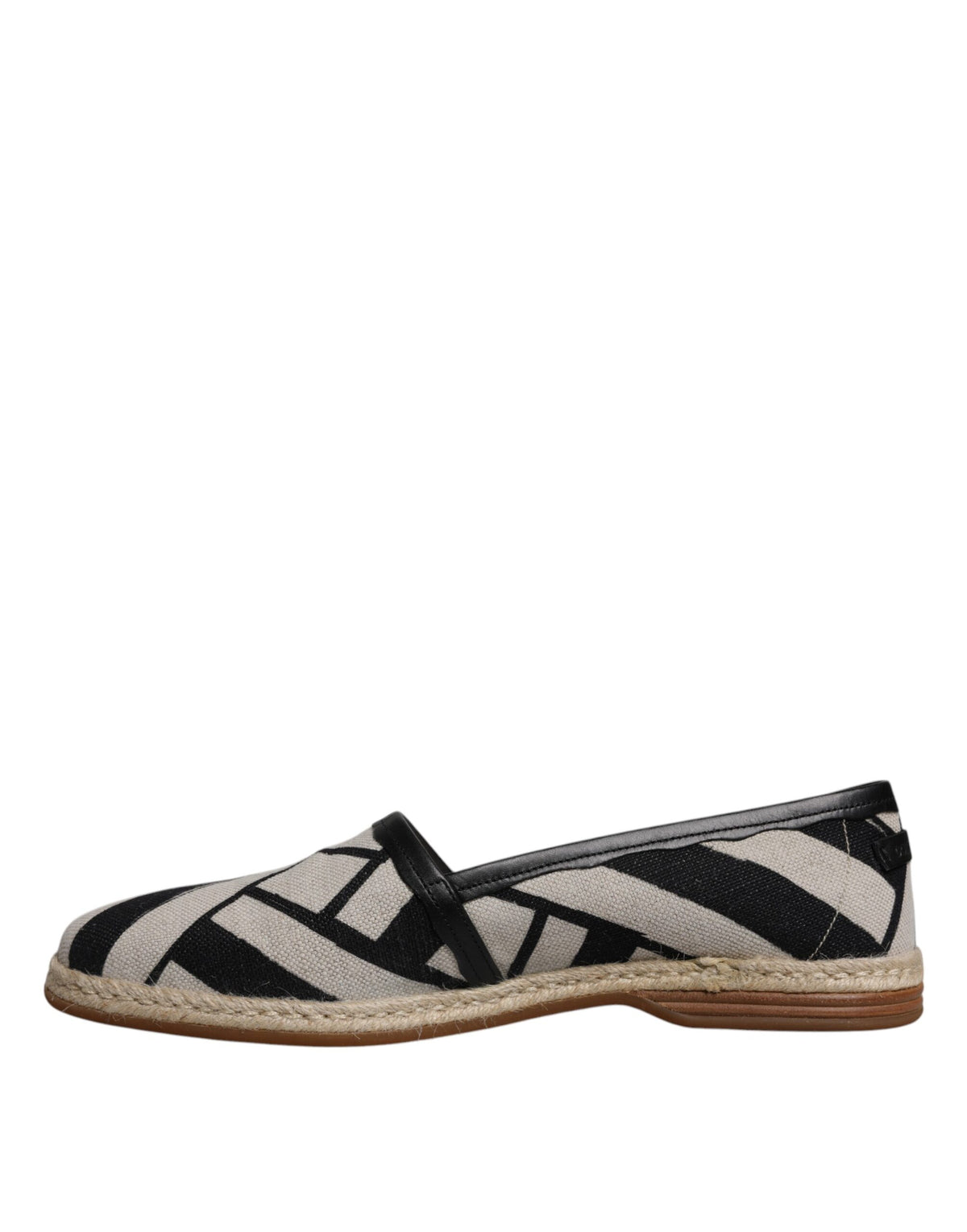 Dolce & Gabbana Black White Stripes Slip On Espadrille Shoes - Eljoys Fashion 