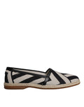 Dolce & Gabbana Black White Stripes Slip On Espadrille Shoes - Eljoys Fashion 