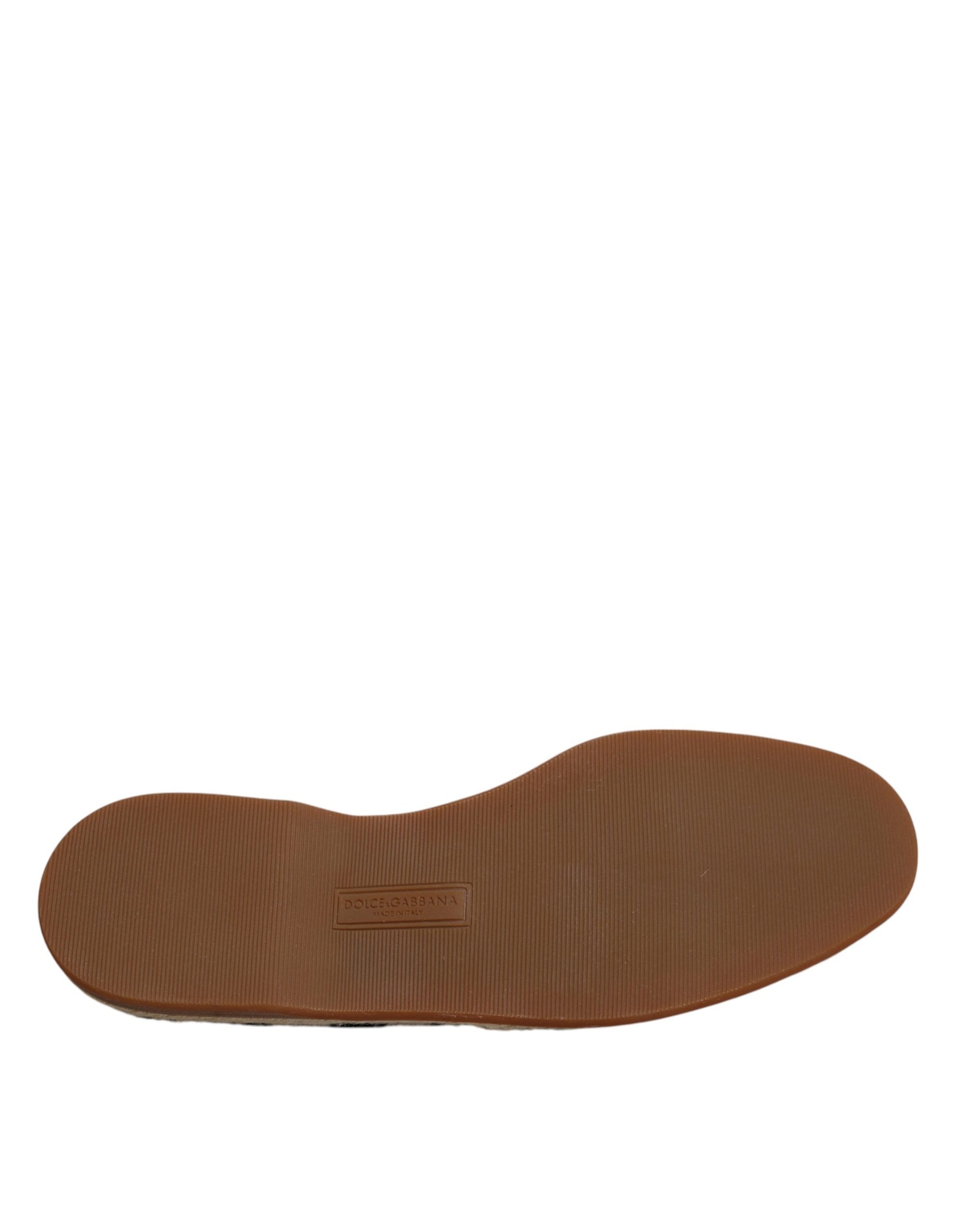 Dolce & Gabbana Black White Stripes Slip On Espadrille Shoes Dolce & Gabbana