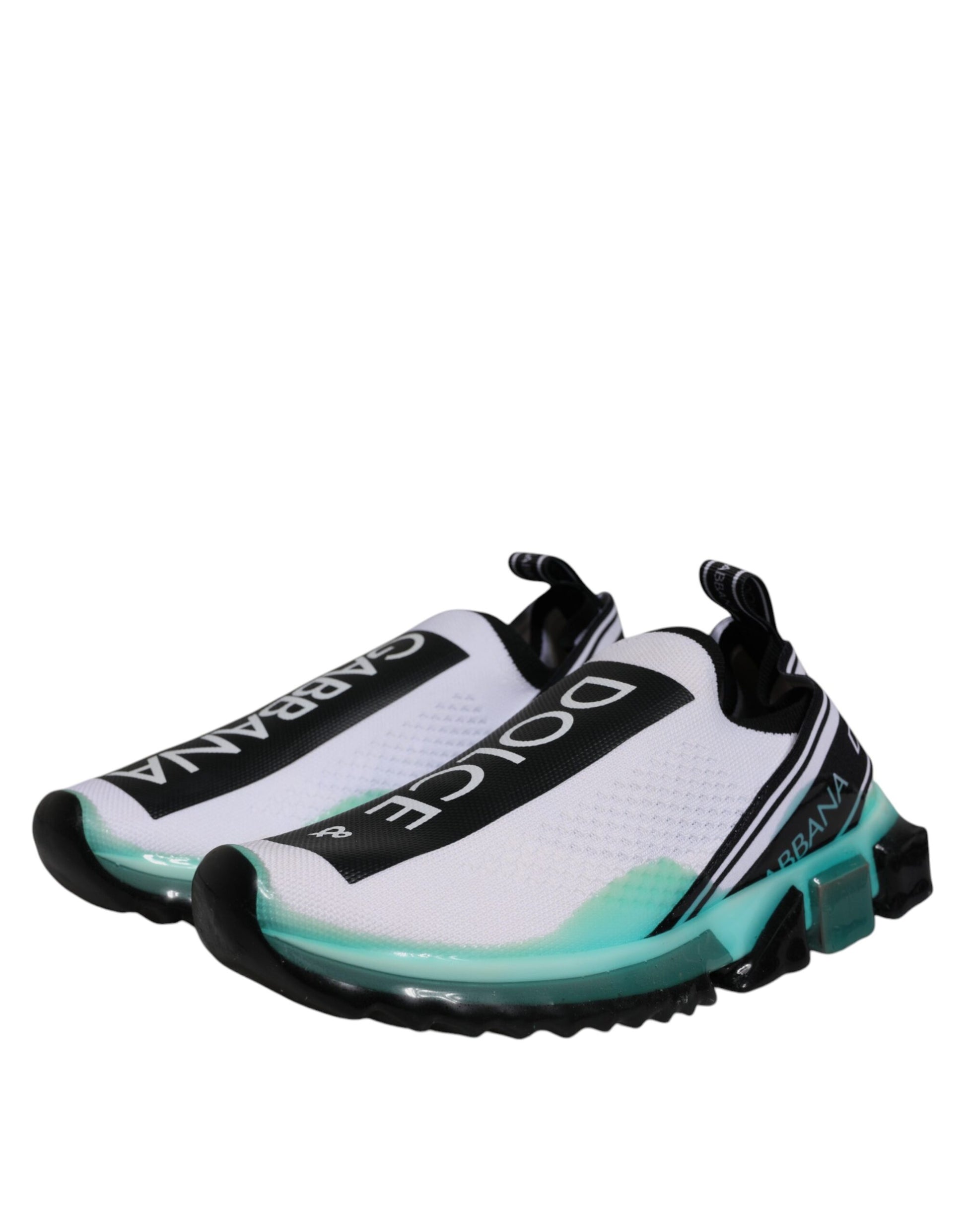 Dolce & Gabbana White Blue Sorrento Slip On Sneakers Shoes Dolce & Gabbana