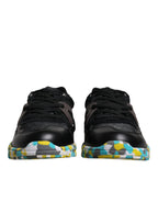 Dolce & Gabbana black polyester low-top men's sneakers with sleek design and lace-up closure.