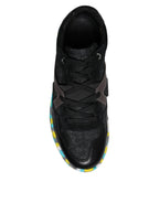 Dolce & Gabbana black polyester low-top men's sneakers with sleek design and stylish laces.