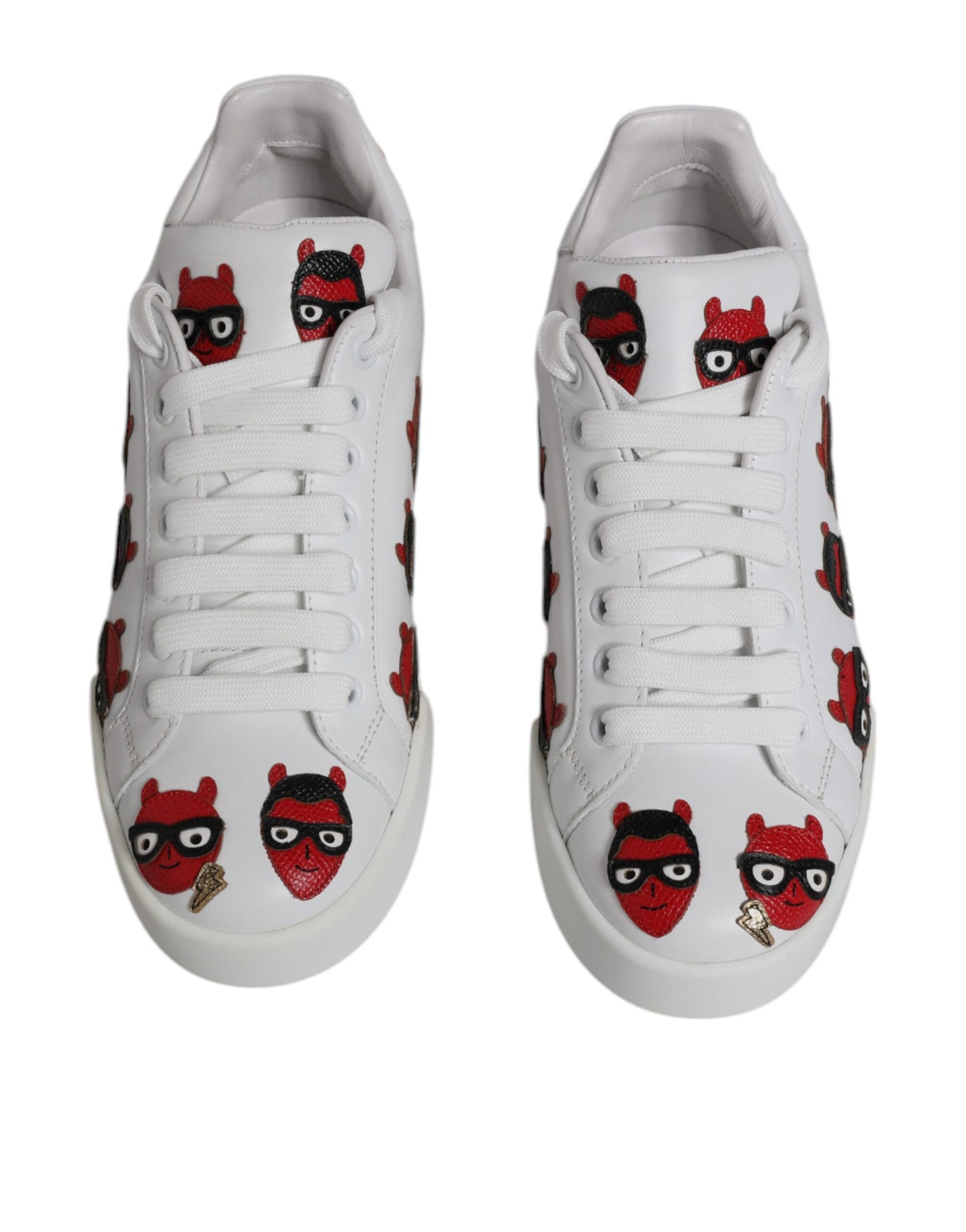 Dolce & Gabbana White Devil Face Portofino Sneakers Shoes Dolce & Gabbana