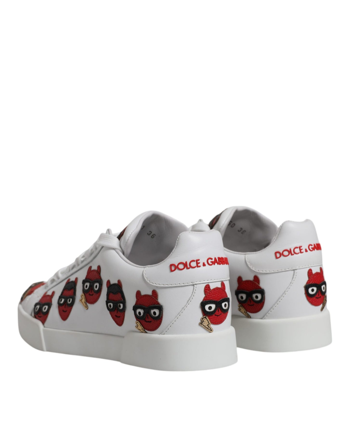 Dolce & Gabbana White Devil Face Portofino Sneakers Shoes Dolce & Gabbana