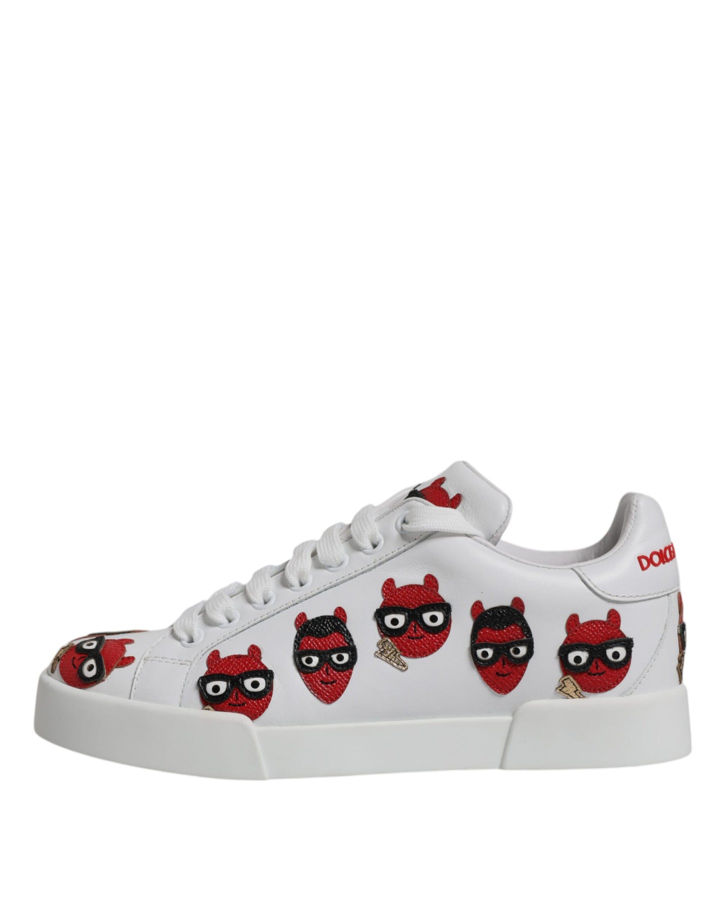 Dolce & Gabbana White Devil Face Portofino Sneakers Shoes Dolce & Gabbana