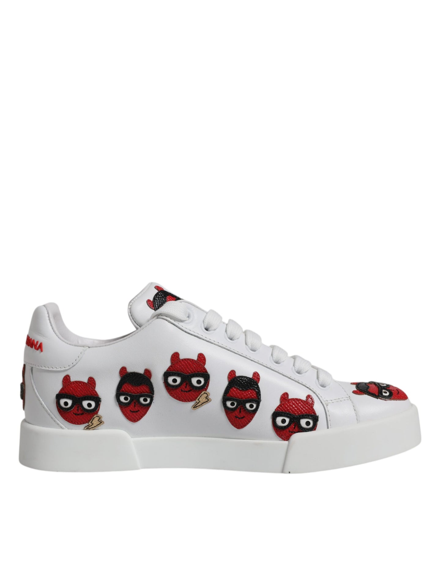 Dolce & Gabbana White Devil Face Portofino Sneakers Shoes Dolce & Gabbana