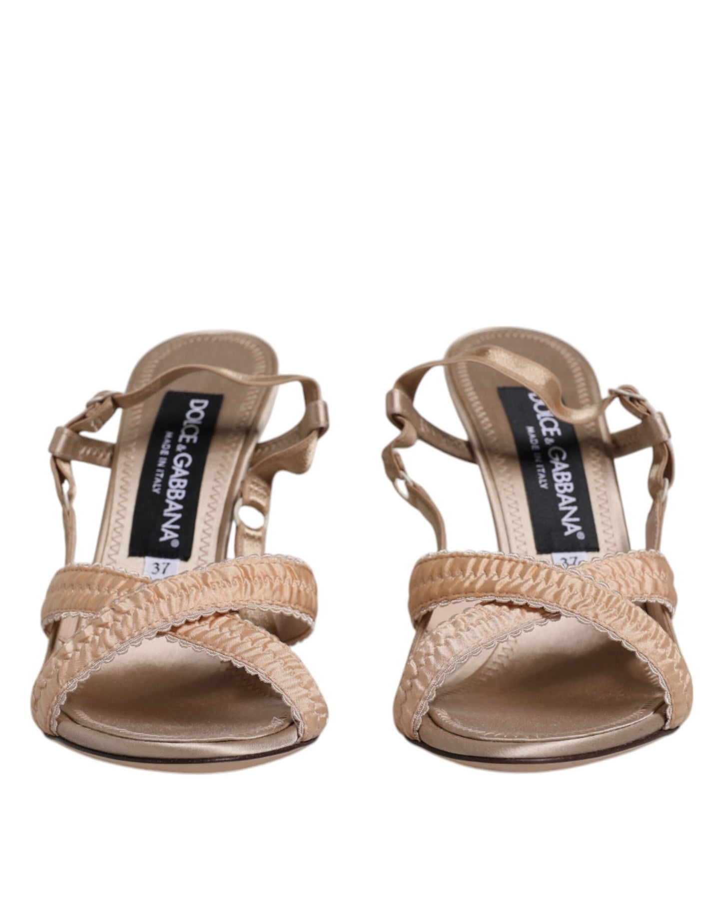 Dolce & Gabbana Beige Keira Slingback Heels Sandals Shoes Dolce & Gabbana