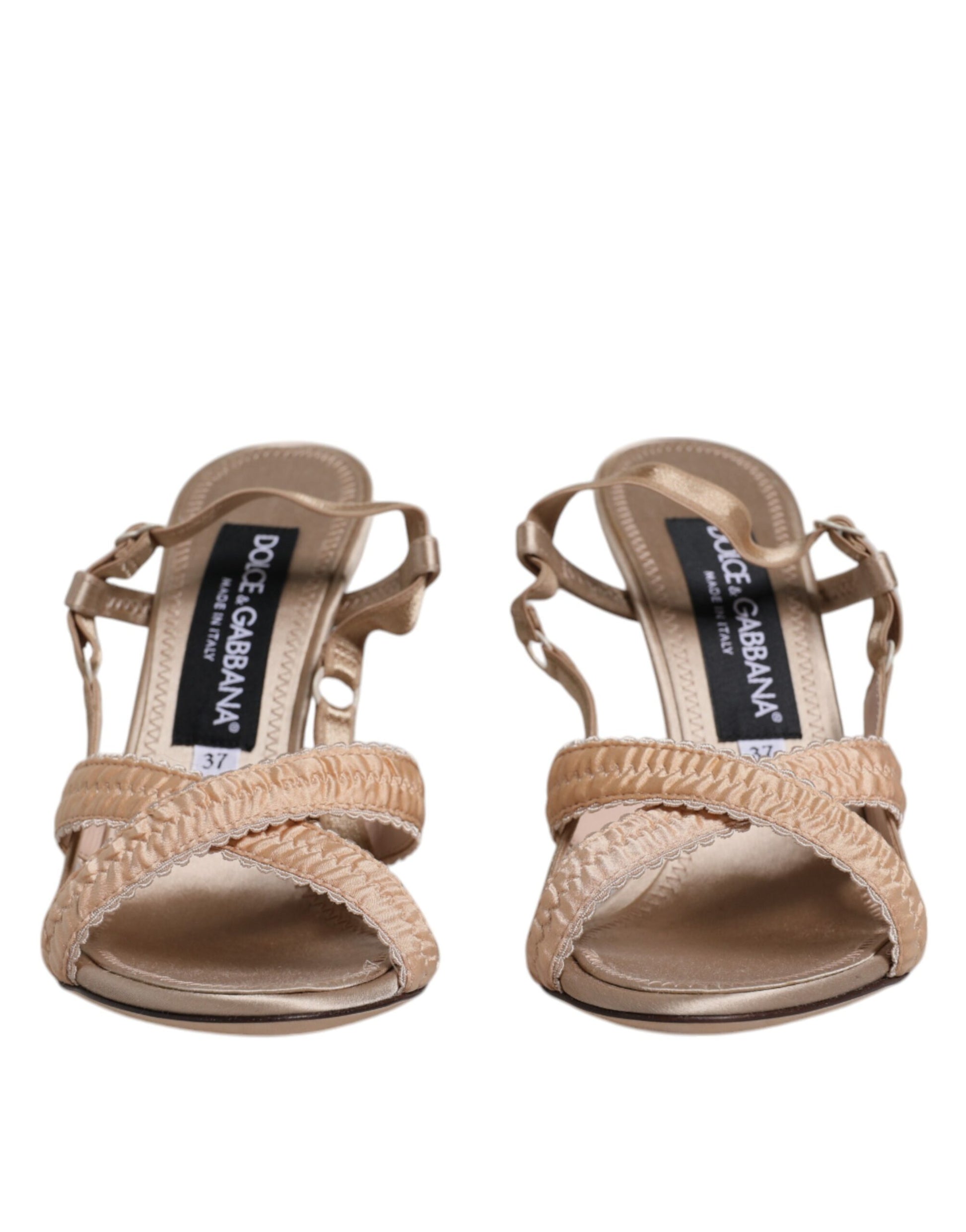 Dolce & Gabbana Beige Keira Slingback Heels Sandals Shoes Dolce & Gabbana