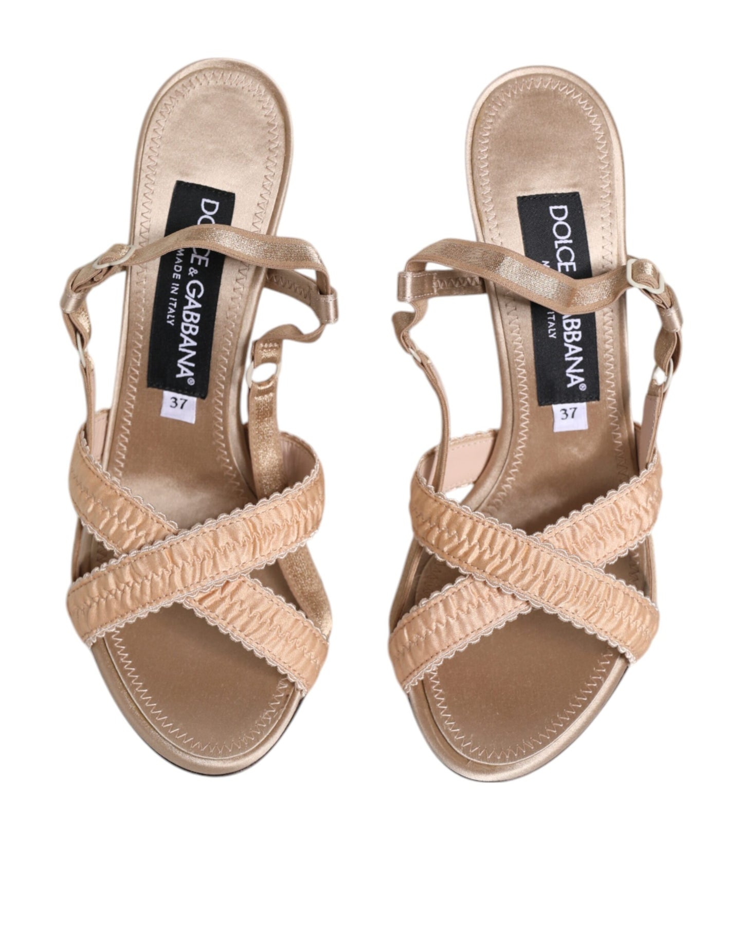Dolce & Gabbana Beige Keira Slingback Heels Sandals Shoes Dolce & Gabbana
