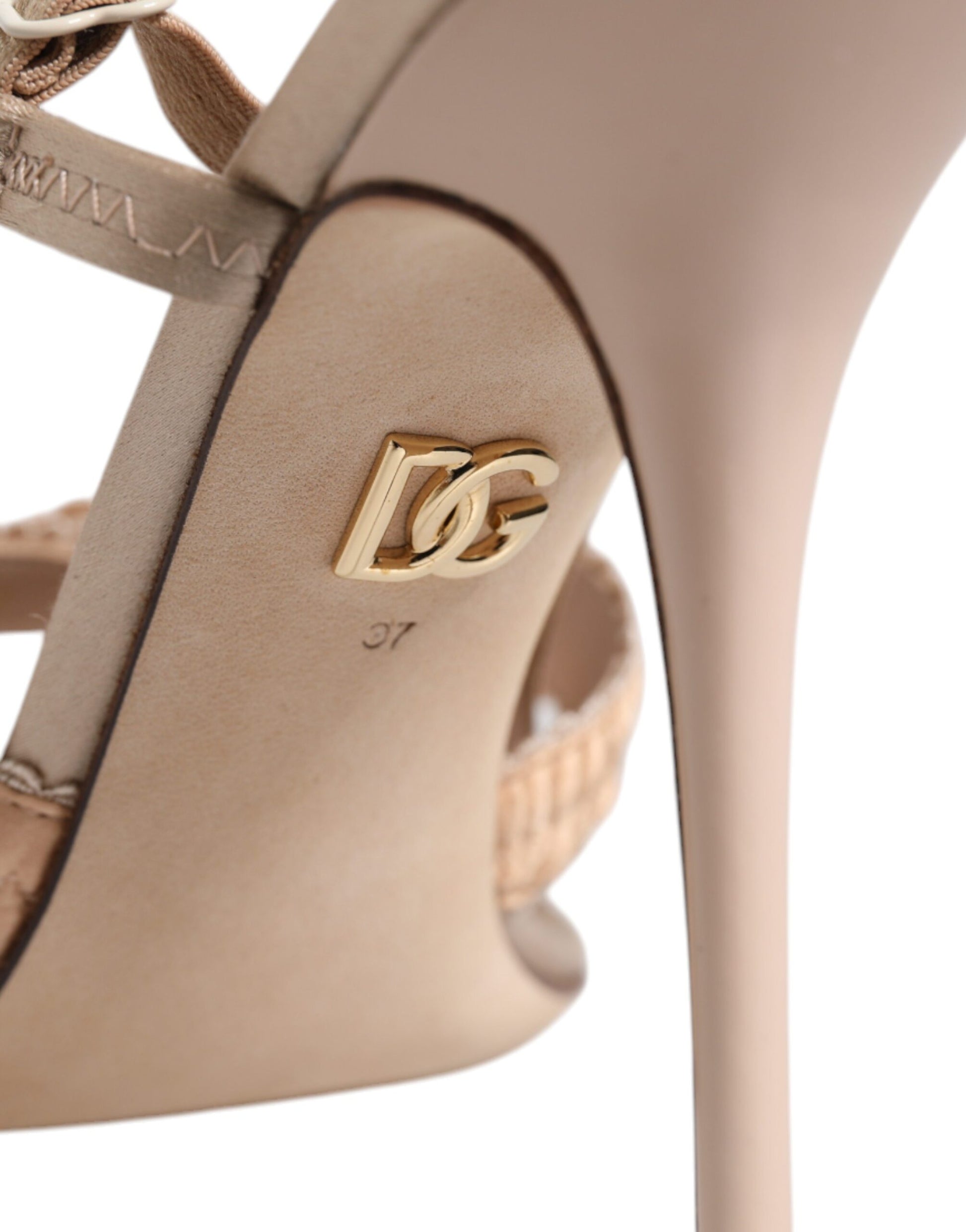 Dolce & Gabbana Beige Keira Slingback Heels Sandals Shoes Dolce & Gabbana