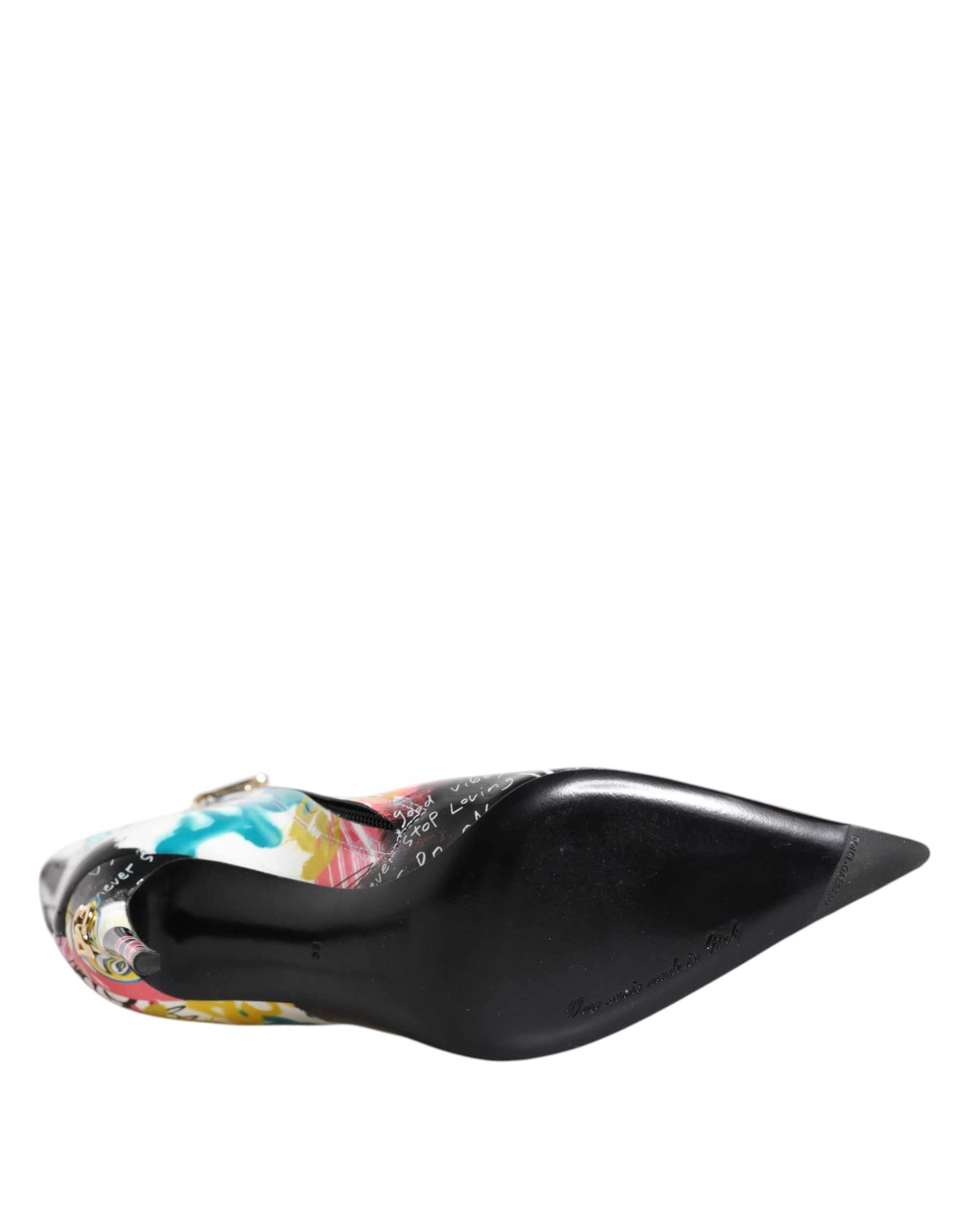 Dolce & Gabbana Multicolor Graffiti Keira Mid Calf Boots Shoes Dolce & Gabbana