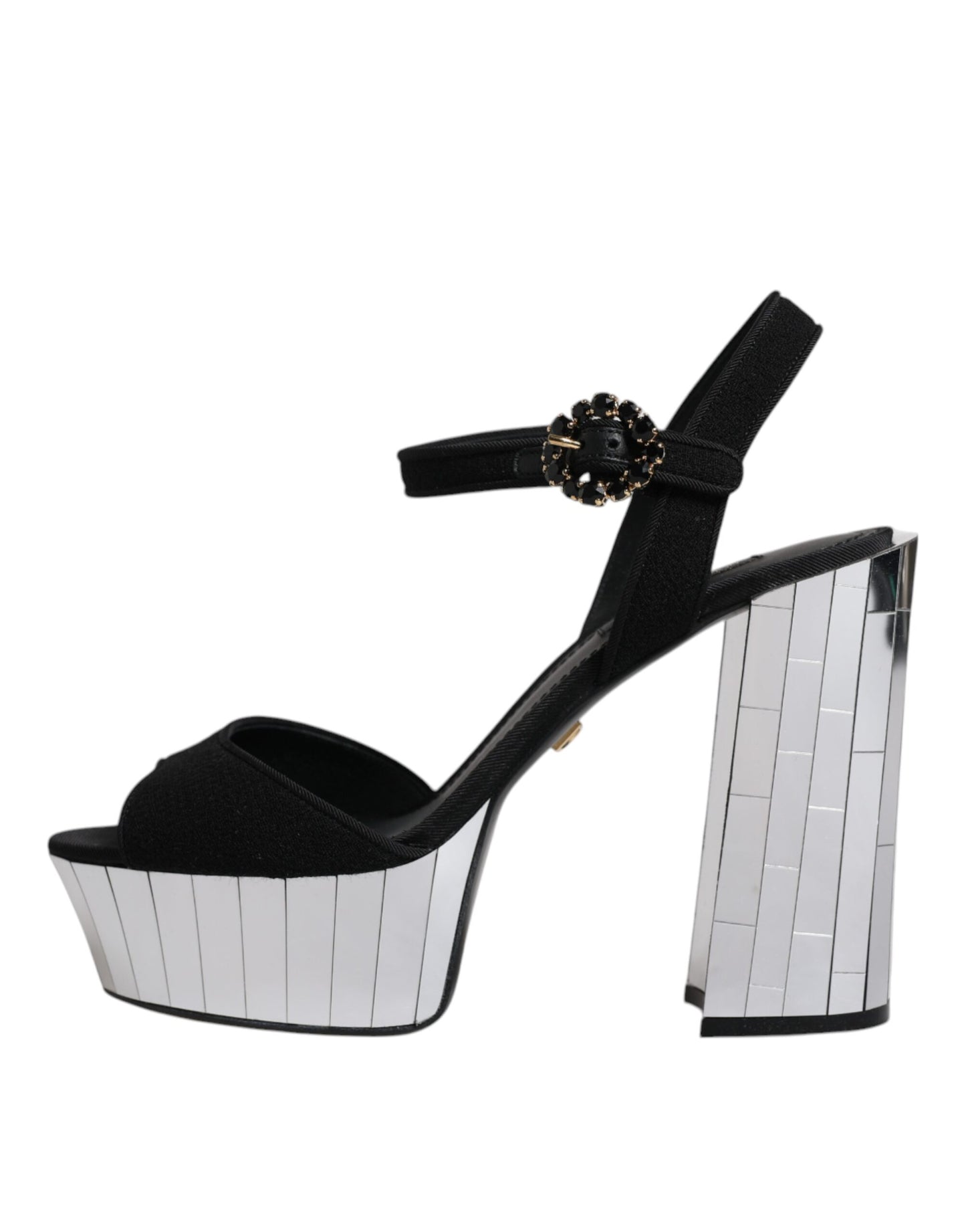 Dolce & Gabbana Black Mirror Heels Platform Sandals Shoes Dolce & Gabbana