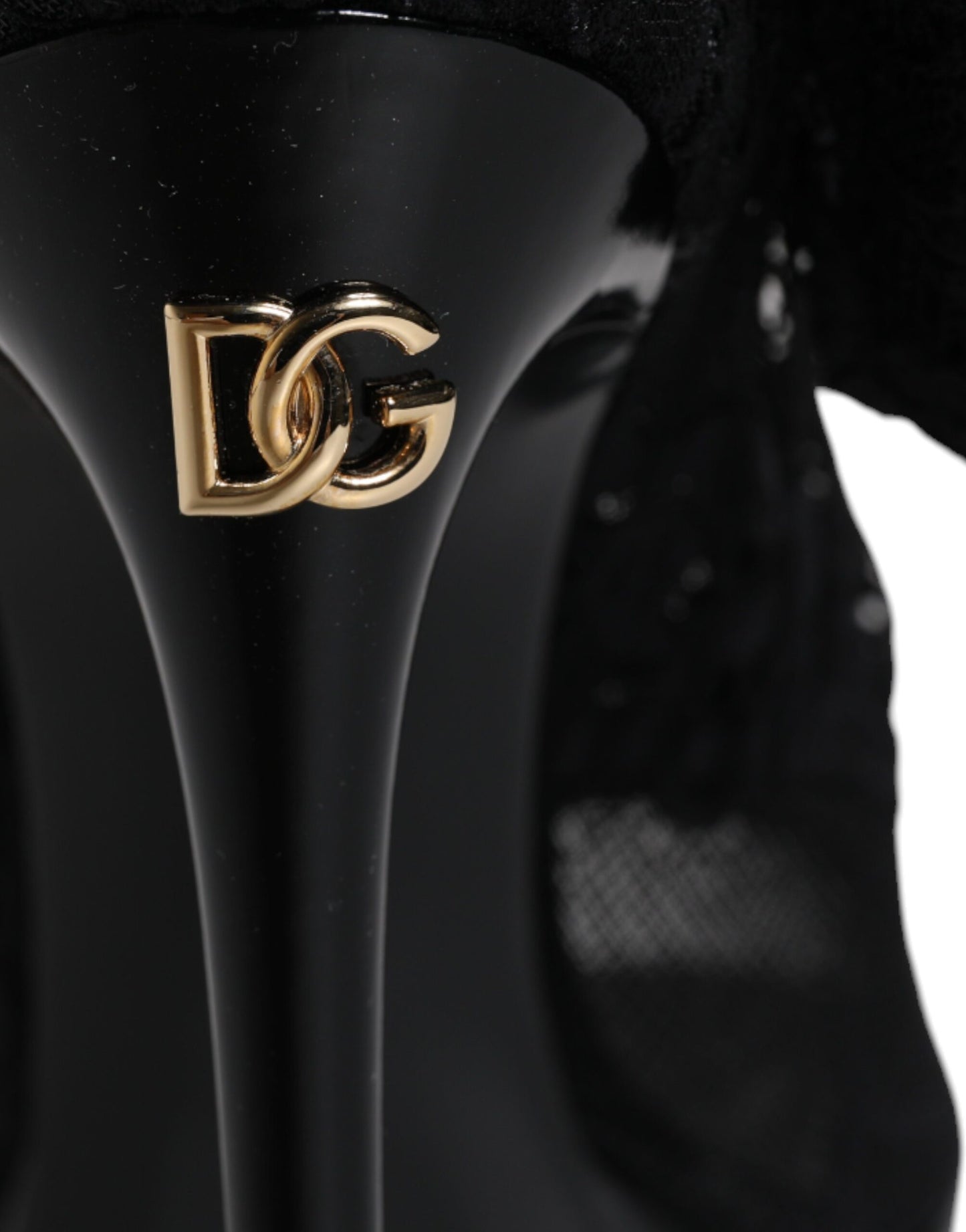 Dolce & Gabbana Black Stretch Taormina Lace Boots Shoes Dolce & Gabbana