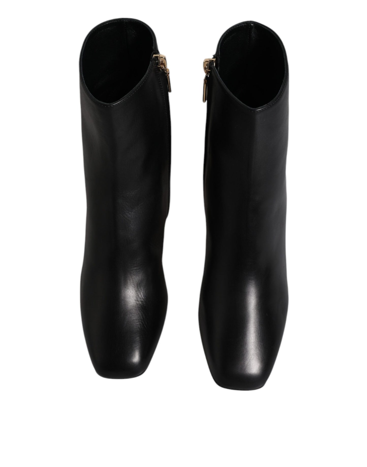 Dolce & Gabbana Black Jackie Leather Mid Calf Boots Shoes Dolce & Gabbana