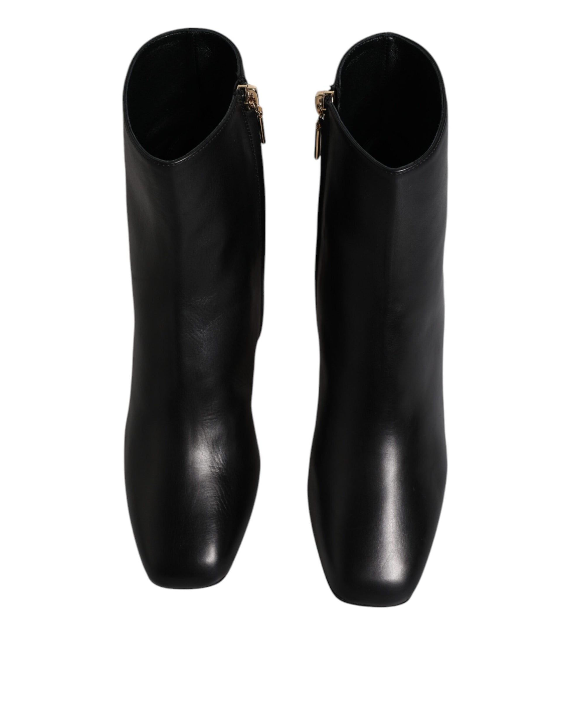Dolce & Gabbana Black Jackie Leather Mid Calf Boots Shoes Dolce & Gabbana