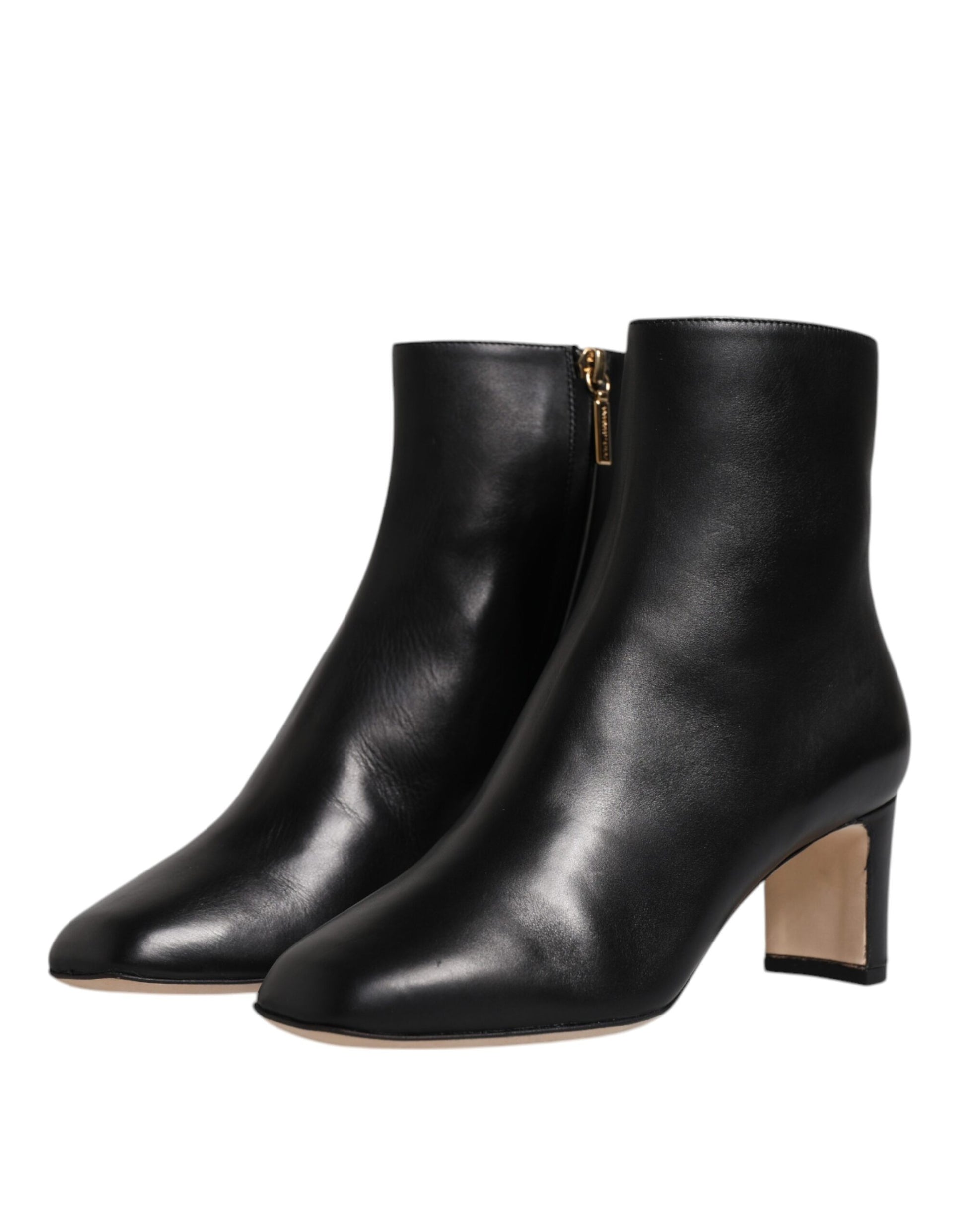 Dolce & Gabbana Black Jackie Leather Mid Calf Boots Shoes Dolce & Gabbana