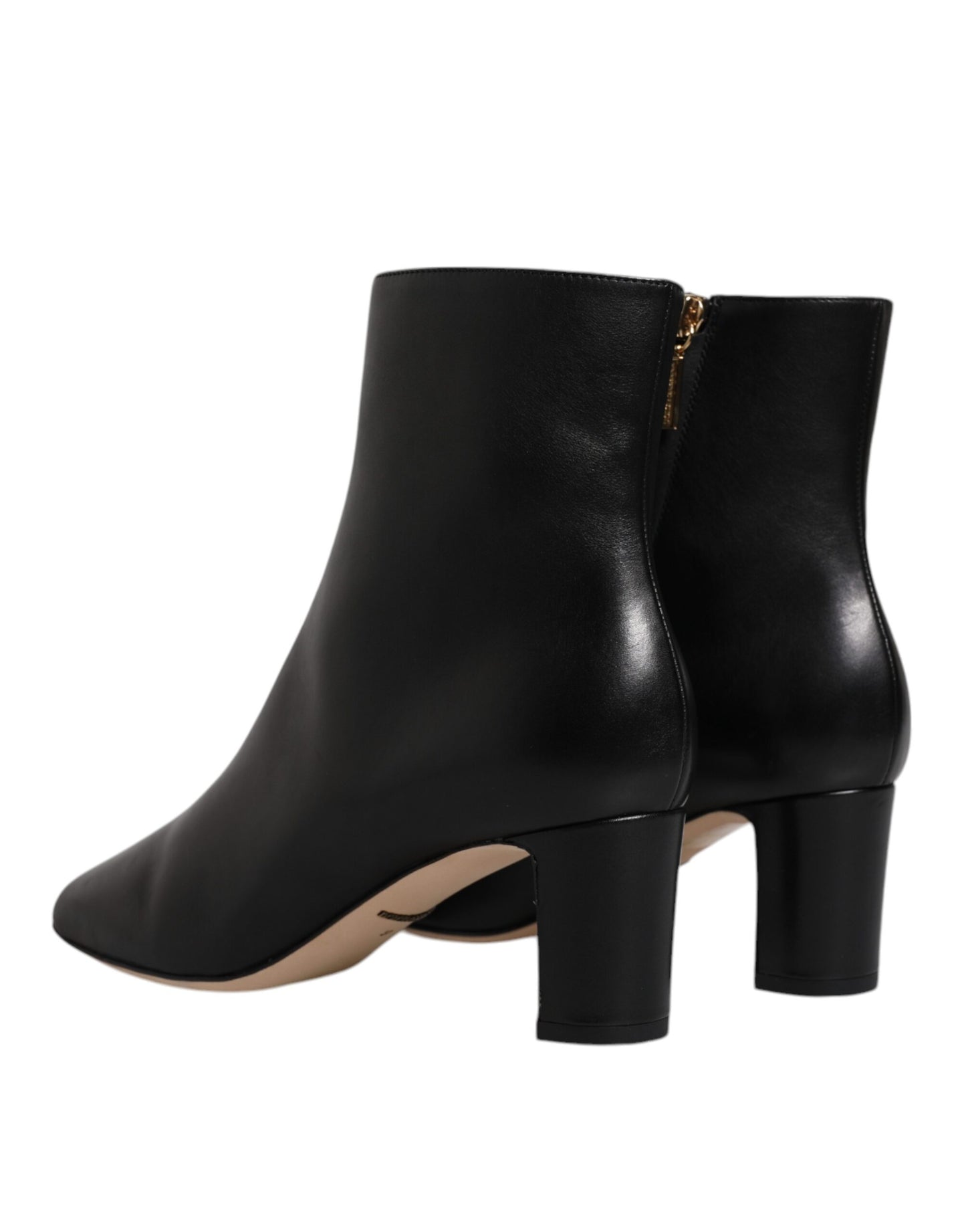 Dolce & Gabbana Black Jackie Leather Mid Calf Boots Shoes Dolce & Gabbana