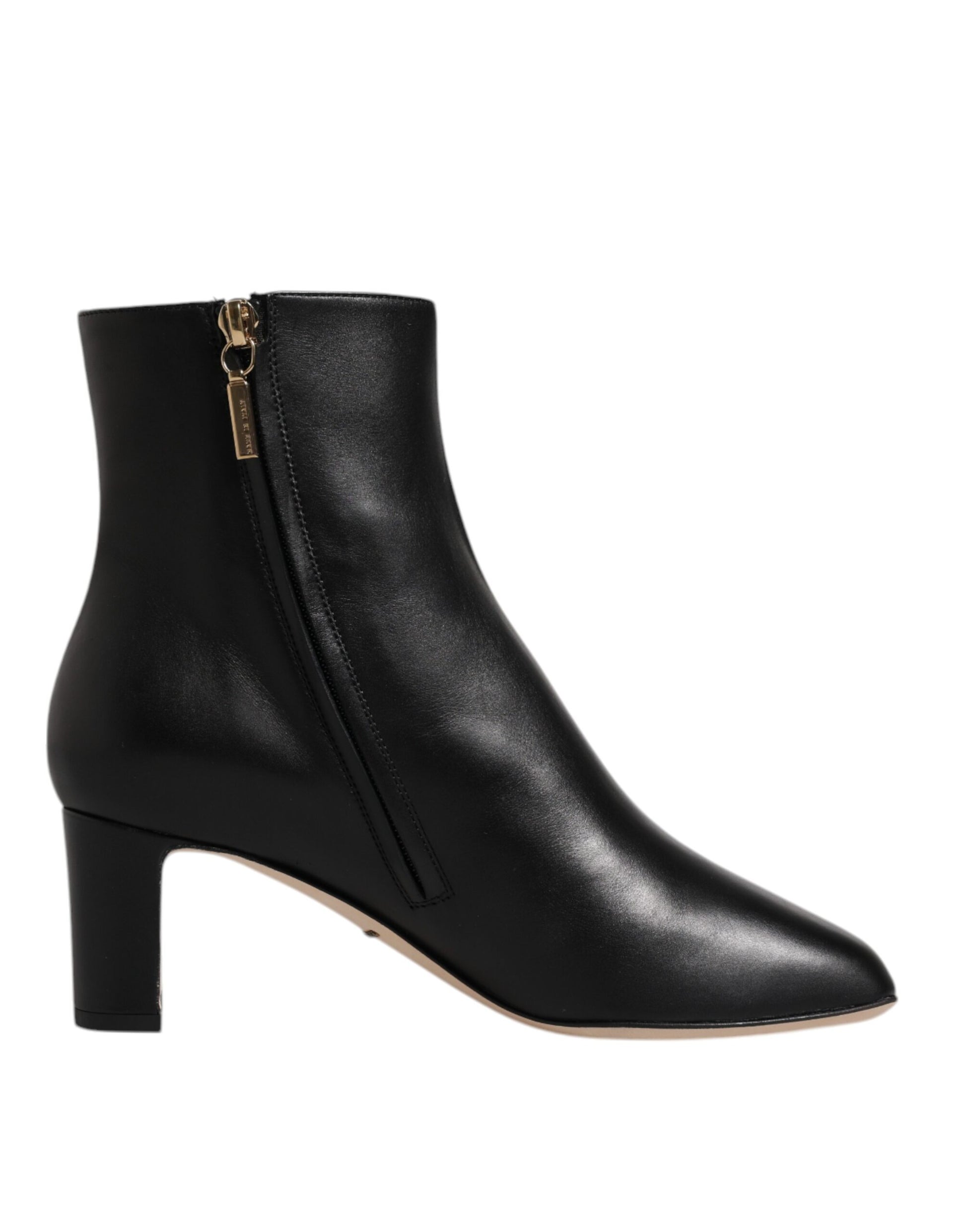 Dolce & Gabbana Black Jackie Leather Mid Calf Boots Shoes Dolce & Gabbana