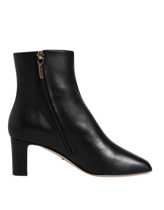 Dolce & Gabbana Black Jackie Leather Mid Calf Boots Shoes Dolce & Gabbana