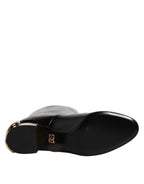 Dolce & Gabbana Black Patent Leather Vally High Boots Shoes - Eljoys Fashion 
