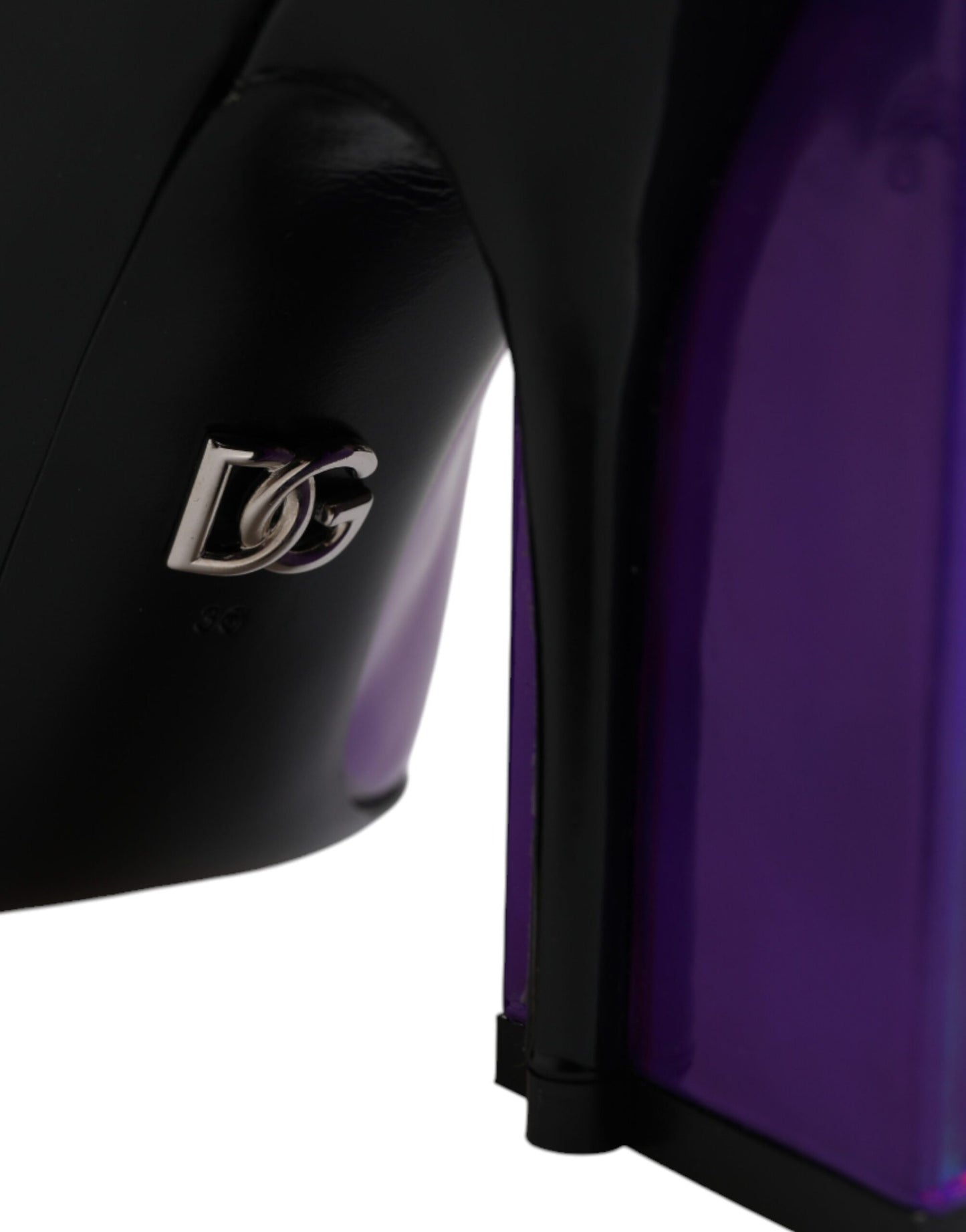 Dolce & Gabbana Purple Black Pointed Ankle Boots Shoes Dolce & Gabbana