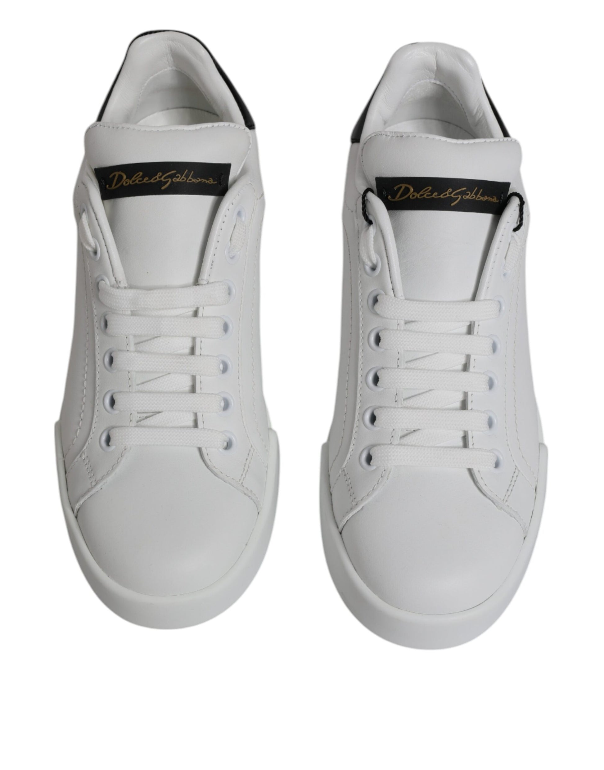 Dolce & Gabbana White Leather Classic Low Top Sneakers Shoes Dolce & Gabbana