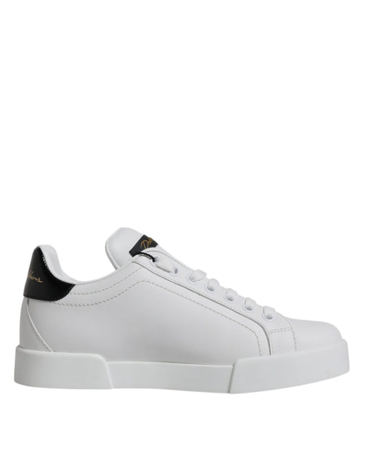 Dolce & Gabbana White Leather Classic Low Top Sneakers Shoes Dolce & Gabbana