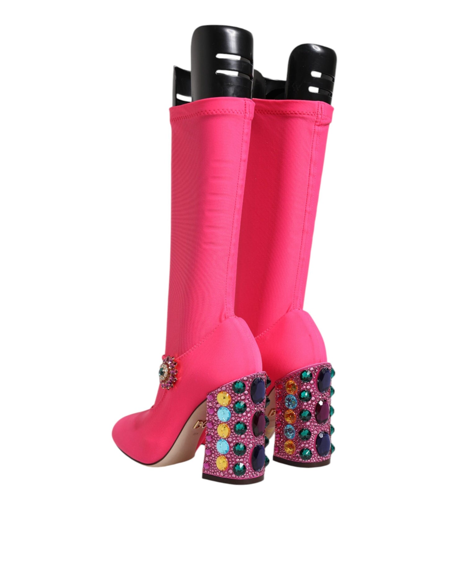 Dolce & Gabbana Pink Nylon Crystal Vally High Boots Shoes Dolce & Gabbana