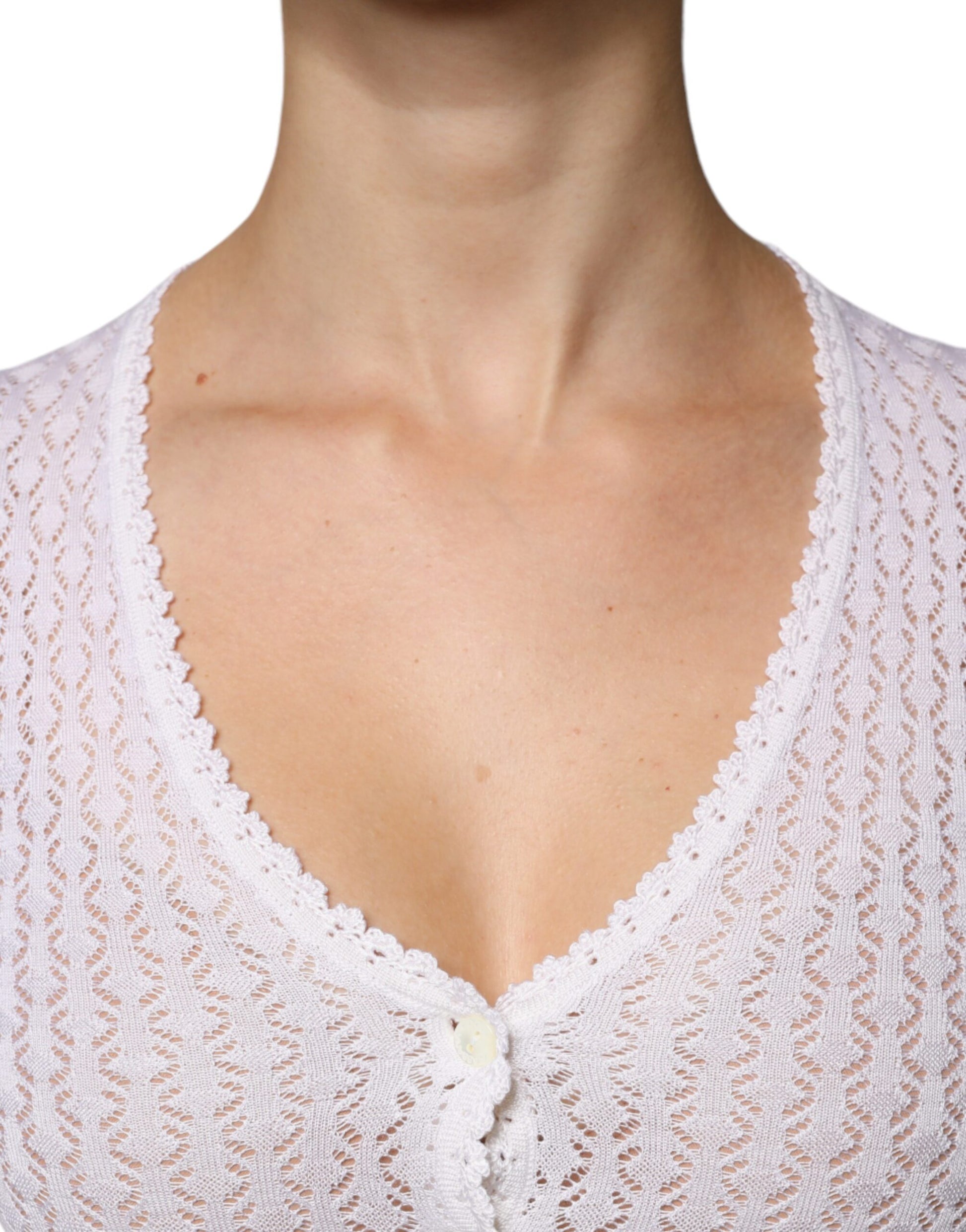 Dolce & Gabbana White Silk Button Down Cardigan Sweater Dolce & Gabbana