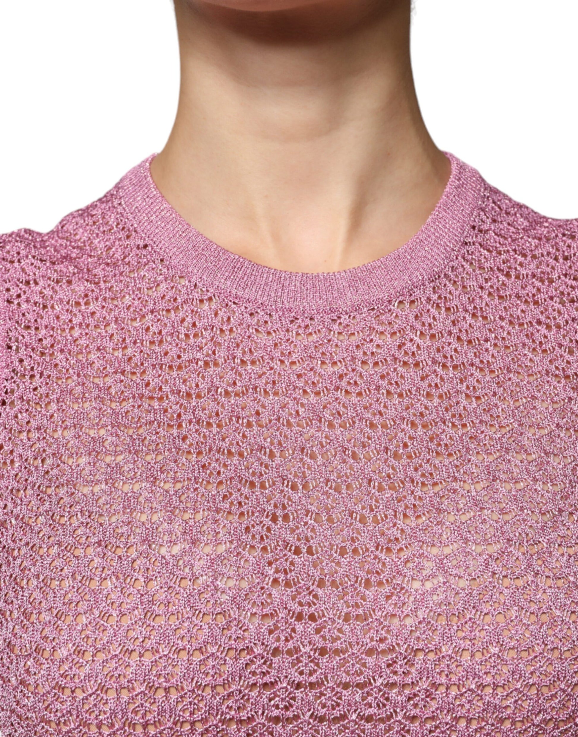 Dolce & Gabbana Pink Mesh See Through Sleeveless Tank Top Dolce & Gabbana