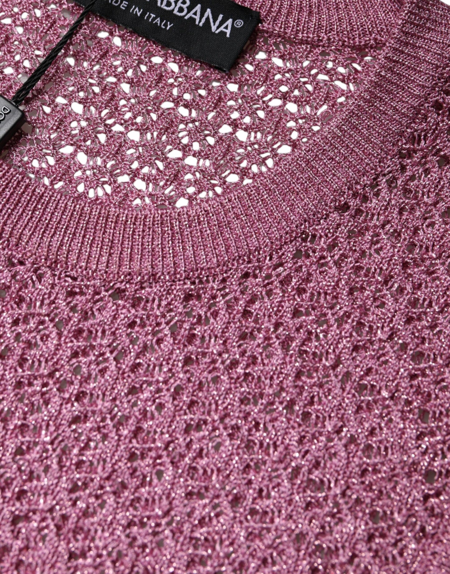 Dolce & Gabbana Pink Mesh See Through Sleeveless Tank Top Dolce & Gabbana