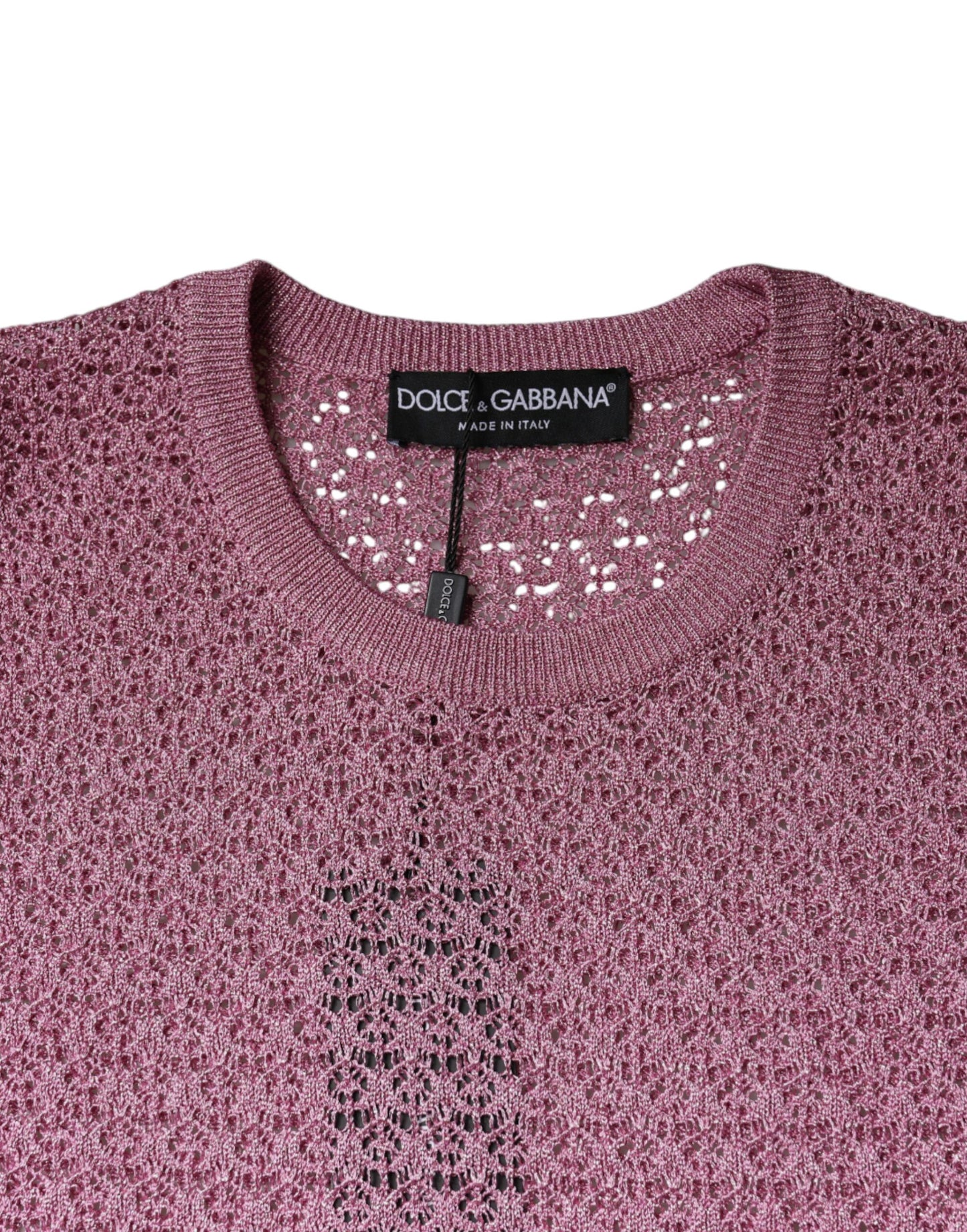 Dolce & Gabbana Pink Mesh See Through Sleeveless Tank Top Dolce & Gabbana