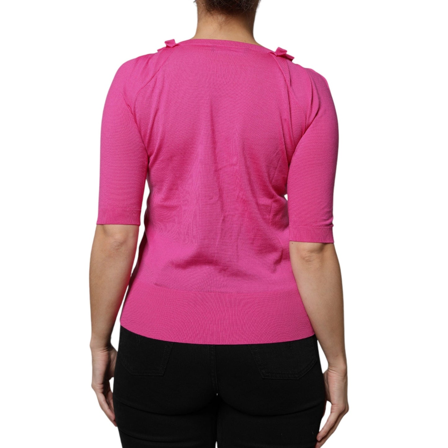 Dolce & Gabbana Pink Wool Button Down Cardigan Sweater Dolce & Gabbana