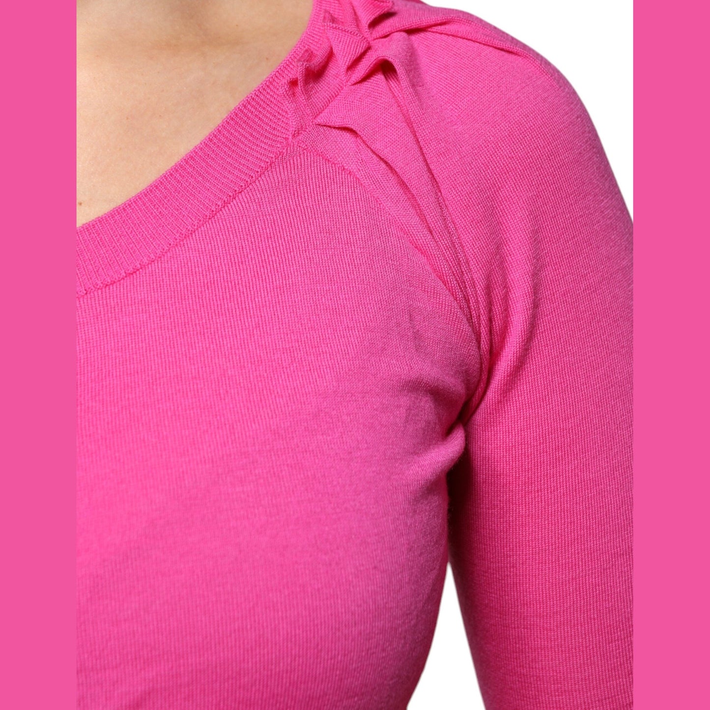 Dolce & Gabbana Pink Wool Button Down Cardigan Sweater Dolce & Gabbana