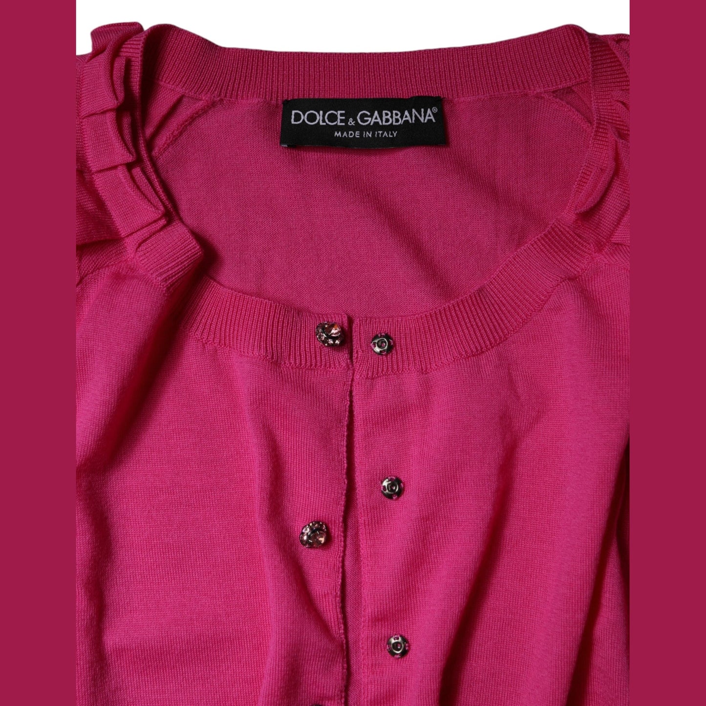 Dolce & Gabbana Pink Wool Button Down Cardigan Sweater Dolce & Gabbana