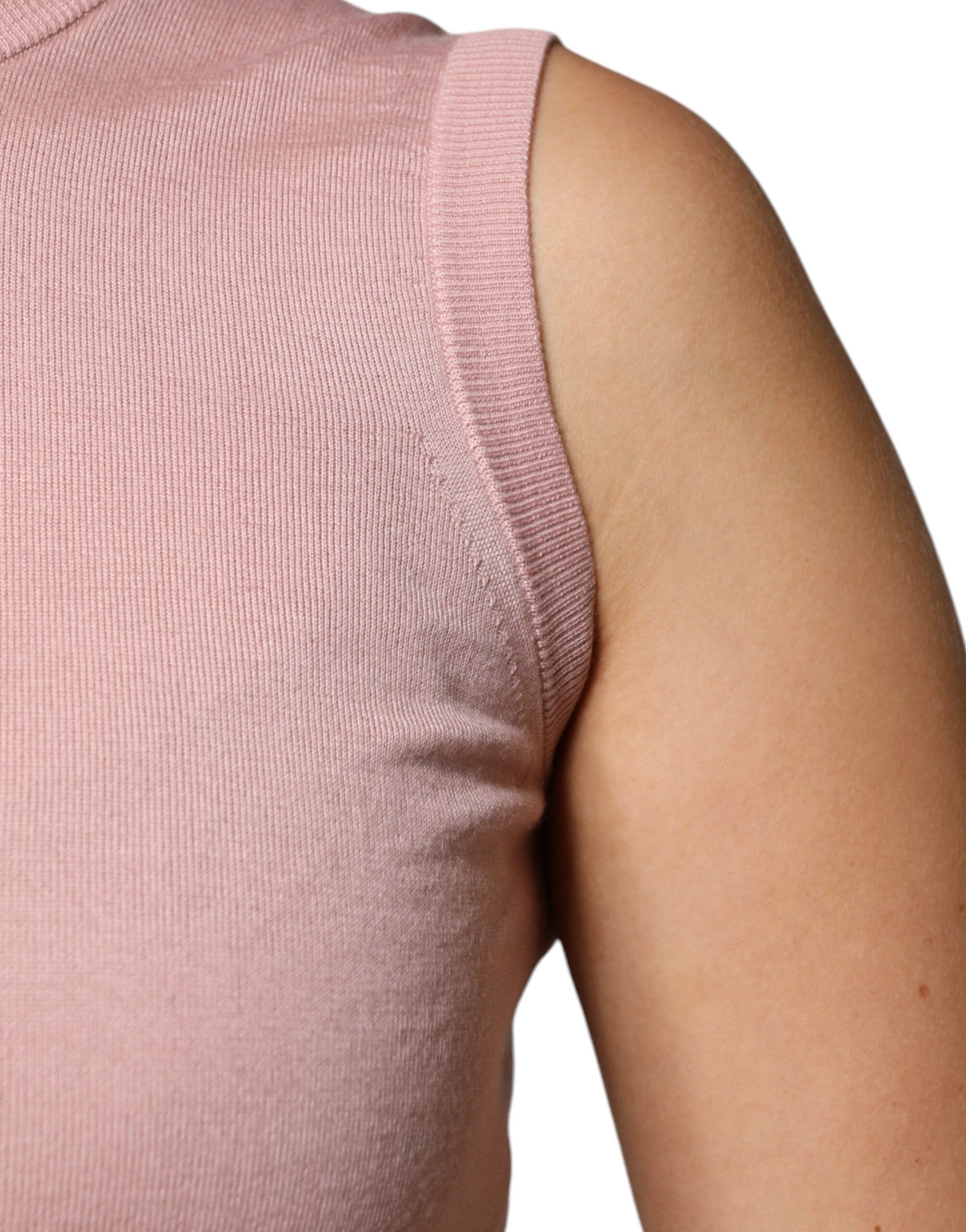 Dolce & Gabbana Pink Cashmere Knitted Sleeveless Tank Top Dolce & Gabbana