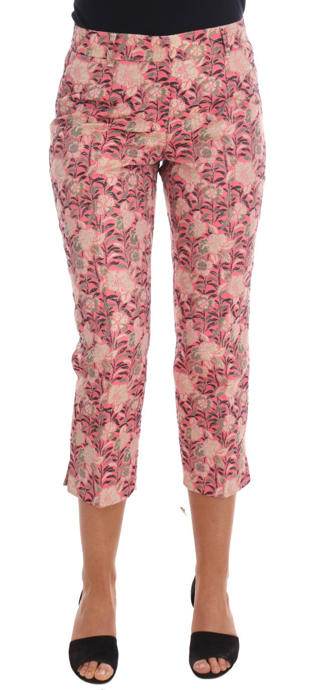 Dolce & Gabbana Pink Floral Brocade Capri Pants Dolce & Gabbana