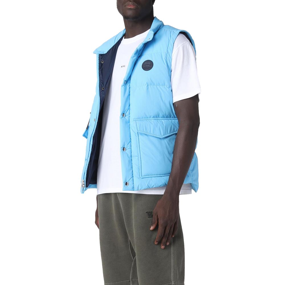 Woolrich Light Blue Polyester Men Vest Woolrich