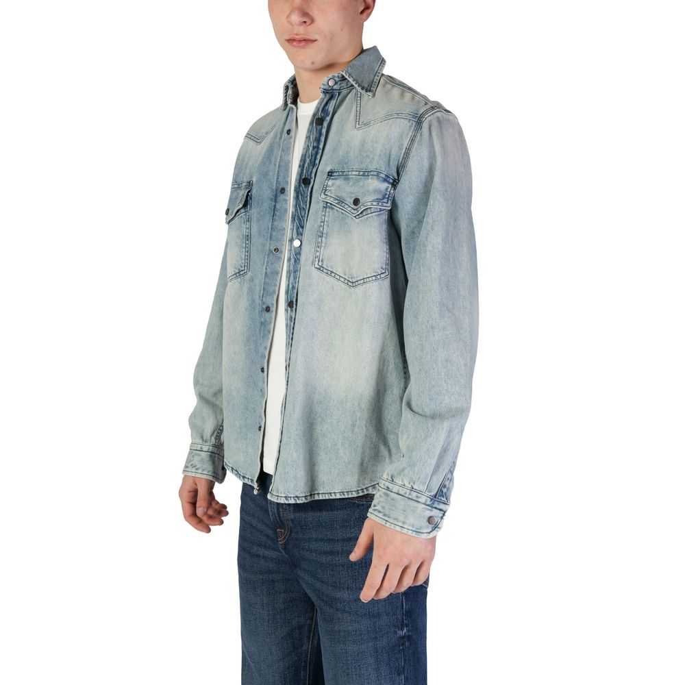 Hugo Boss Light Blue Cotton Shirt Hugo Boss