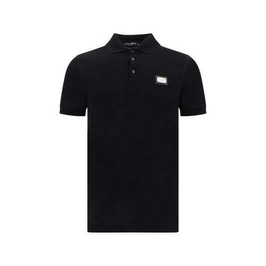 Dolce & Gabbana Black Cotton Polo Shirt Dolce & Gabbana