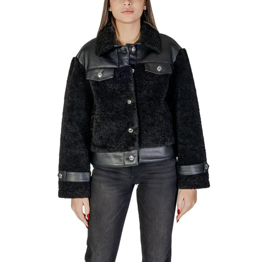 Morgan De Toi Black Polyester Coat Morgan De Toi