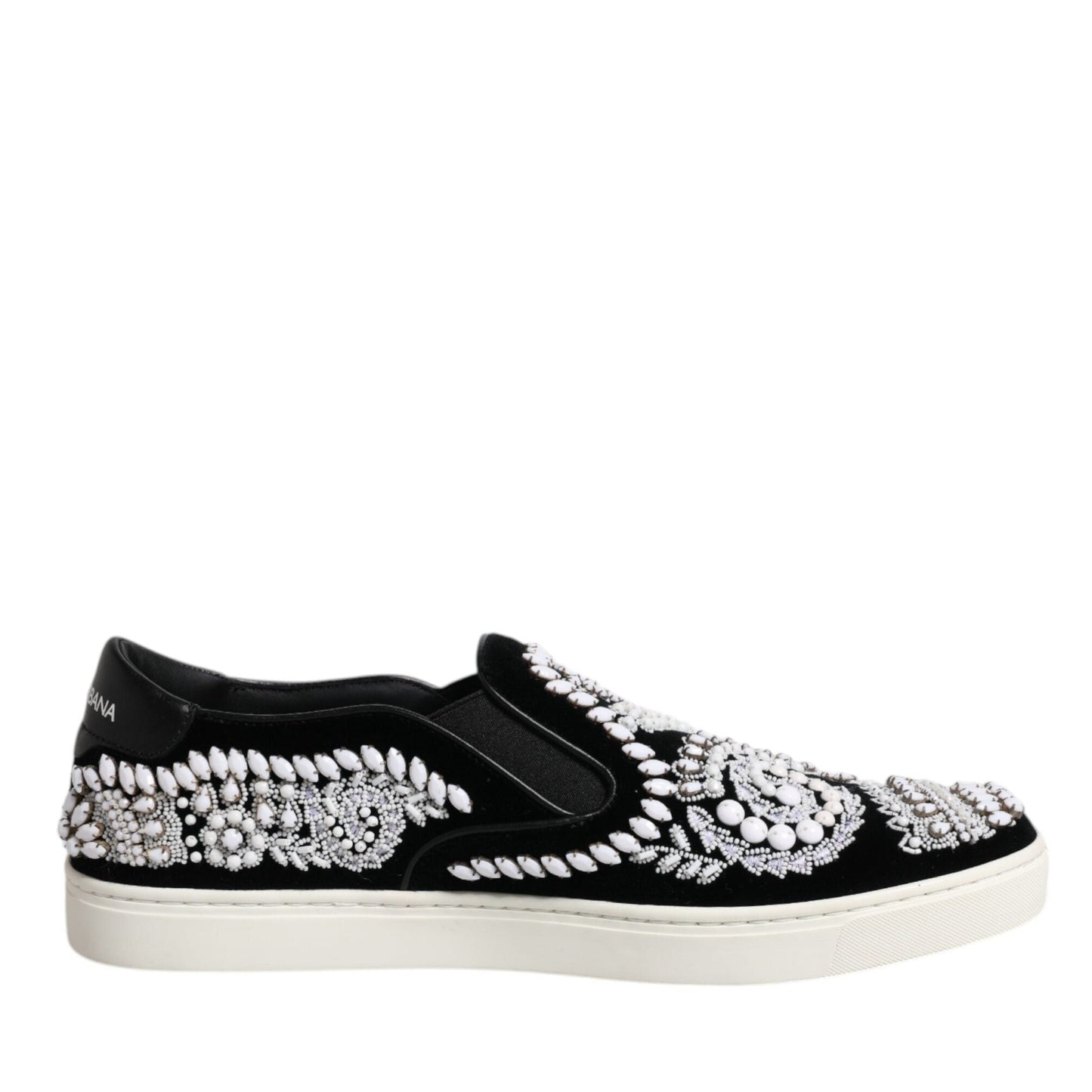 Dolce & Gabbana Black Embellished London Men Slip On Shoes Dolce & Gabbana