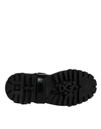 Dolce & Gabbana Black Leather Slip On Stretch Trekking Boots Shoes - Eljoys Fashion 