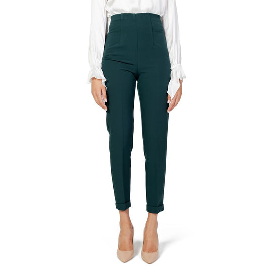 Sandro Ferrone Green Polyester Pant Sandro Ferrone