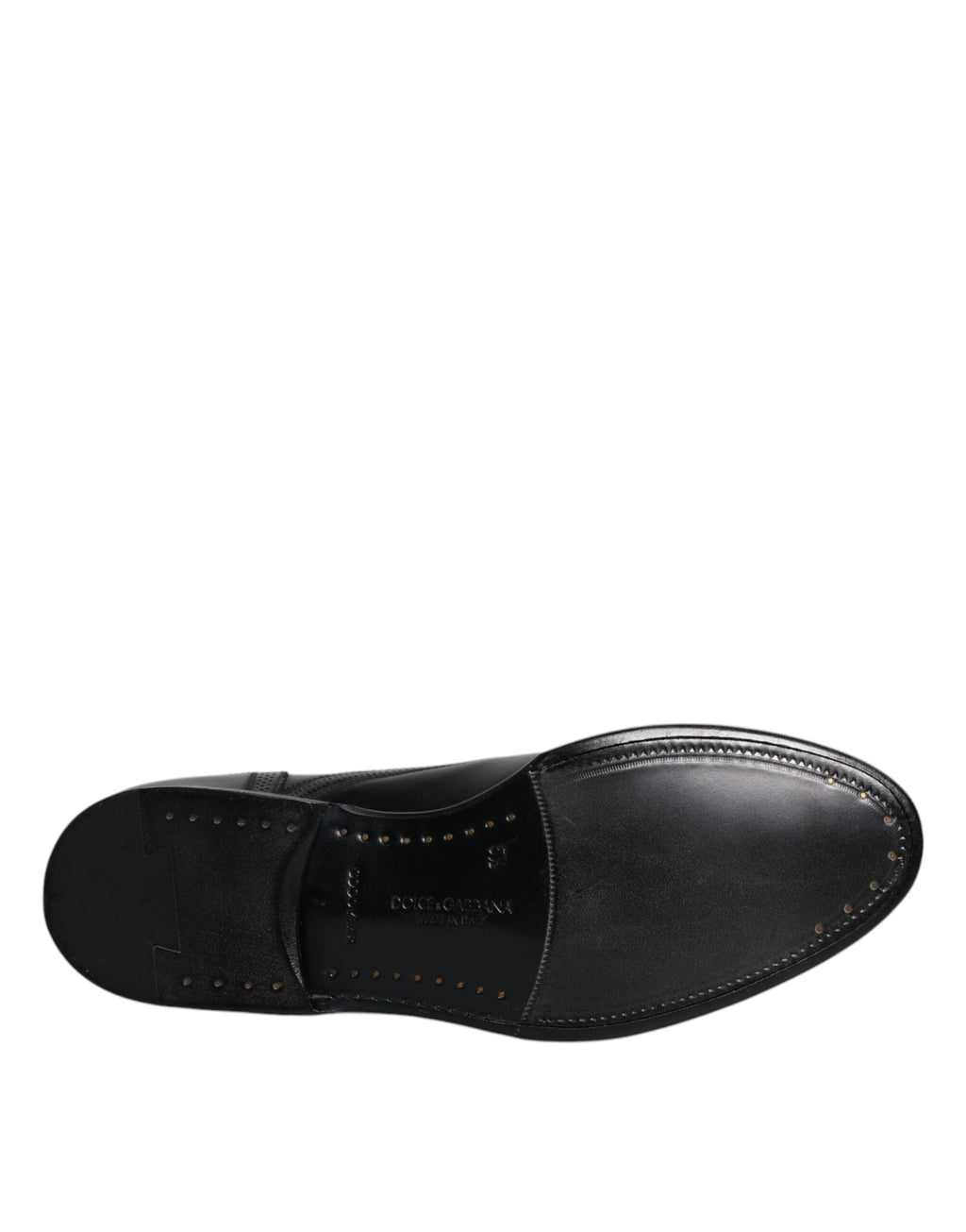 Dolce & Gabbana Black Leather Derby Wingtip Formal Shoes - Eljoys Fashion 