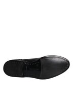 Dolce & Gabbana Black Leather Derby Wingtip Formal Shoes - Eljoys Fashion 
