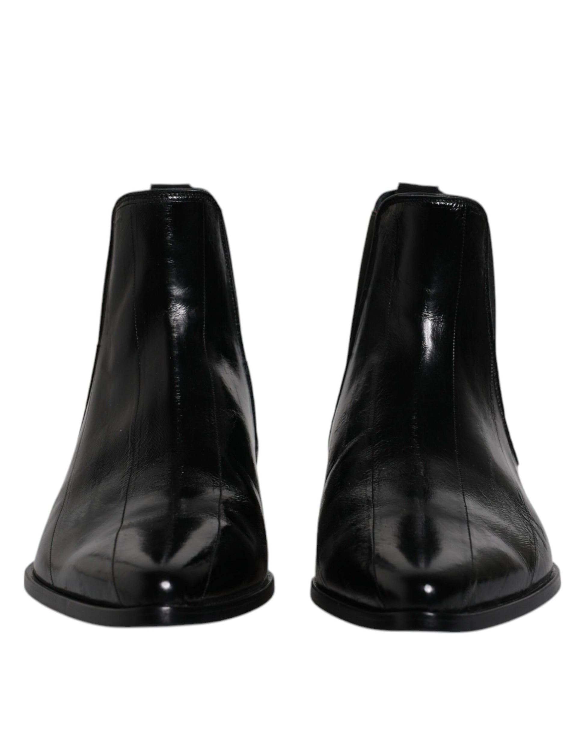 Dolce & Gabbana Black Leather Chelsea Men Ankle Boots Shoes Dolce & Gabbana