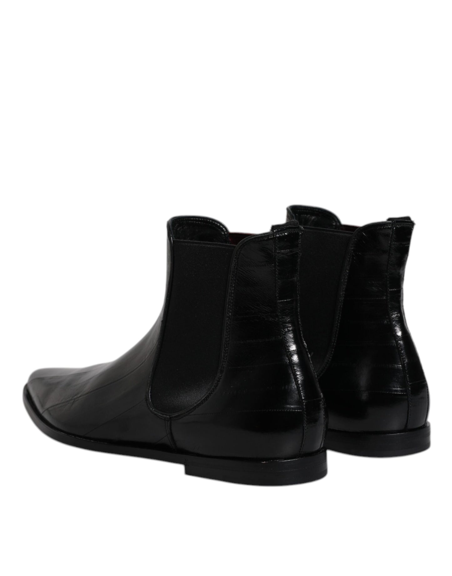 Dolce & Gabbana Black Leather Chelsea Men Ankle Boots Shoes Dolce & Gabbana